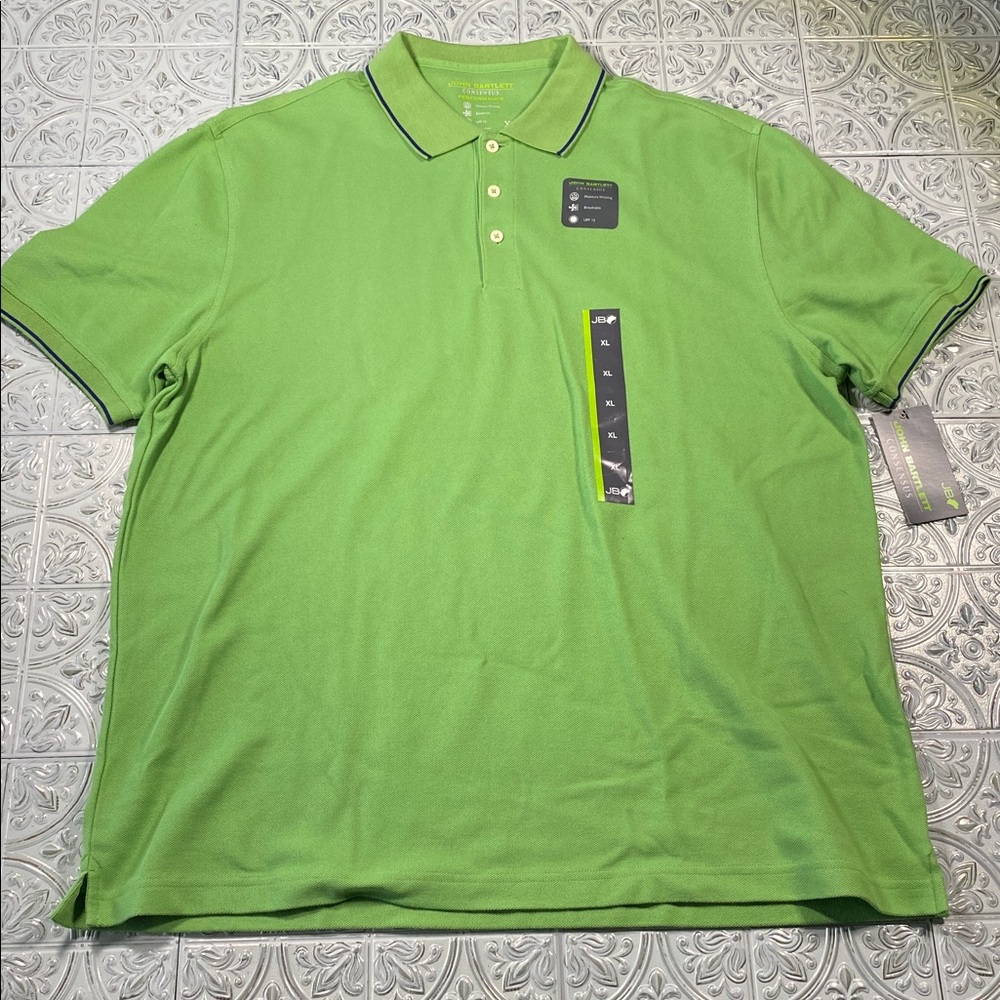 John Bartlett Consensus Lime Green Golf Polo XL NWT